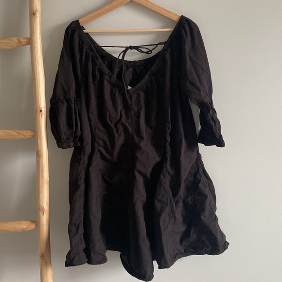 Anthropologie black flowy mini dress Sz small - Picture 5 of 8